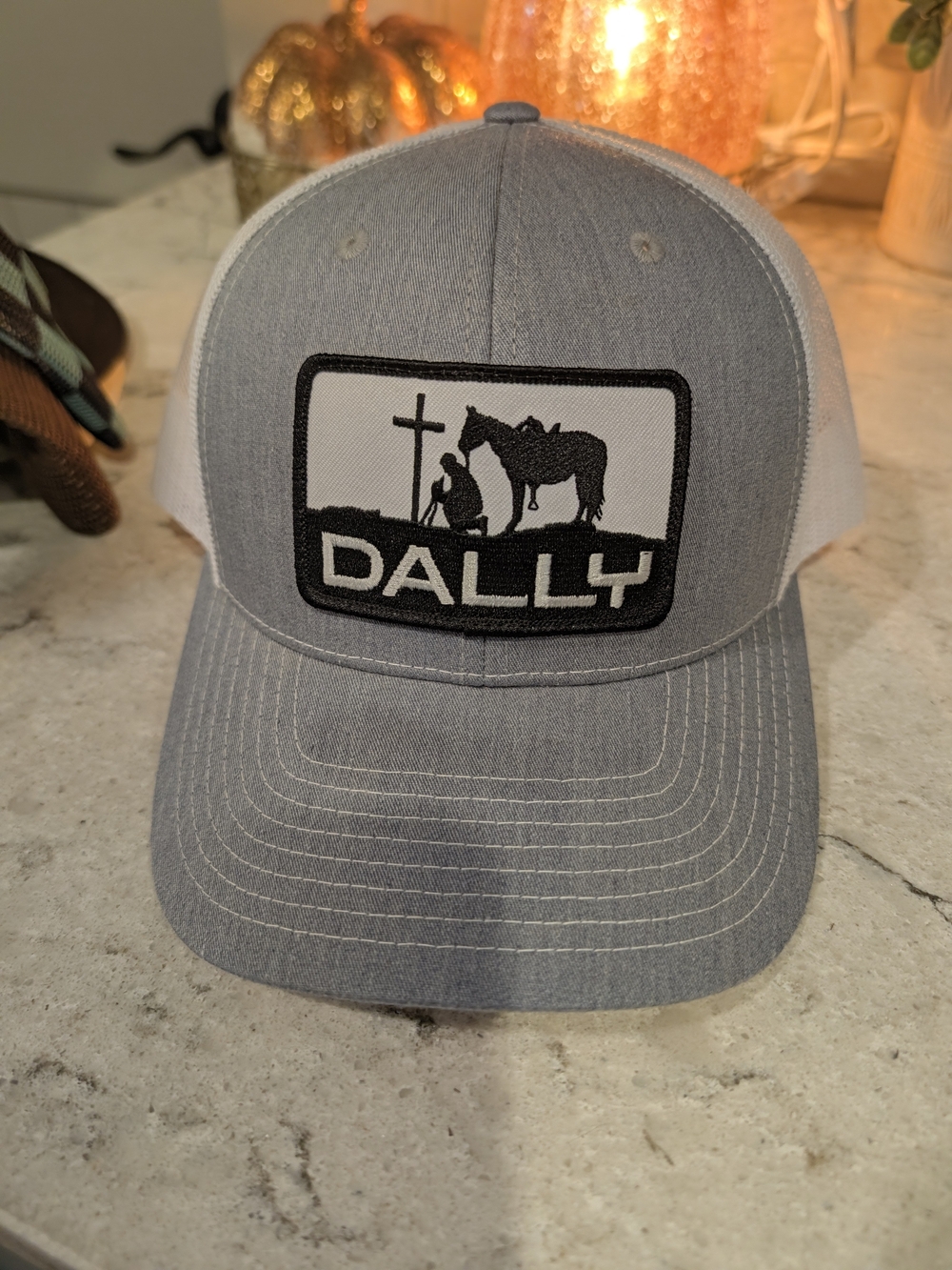Dally Grey and White Trucker Hat -